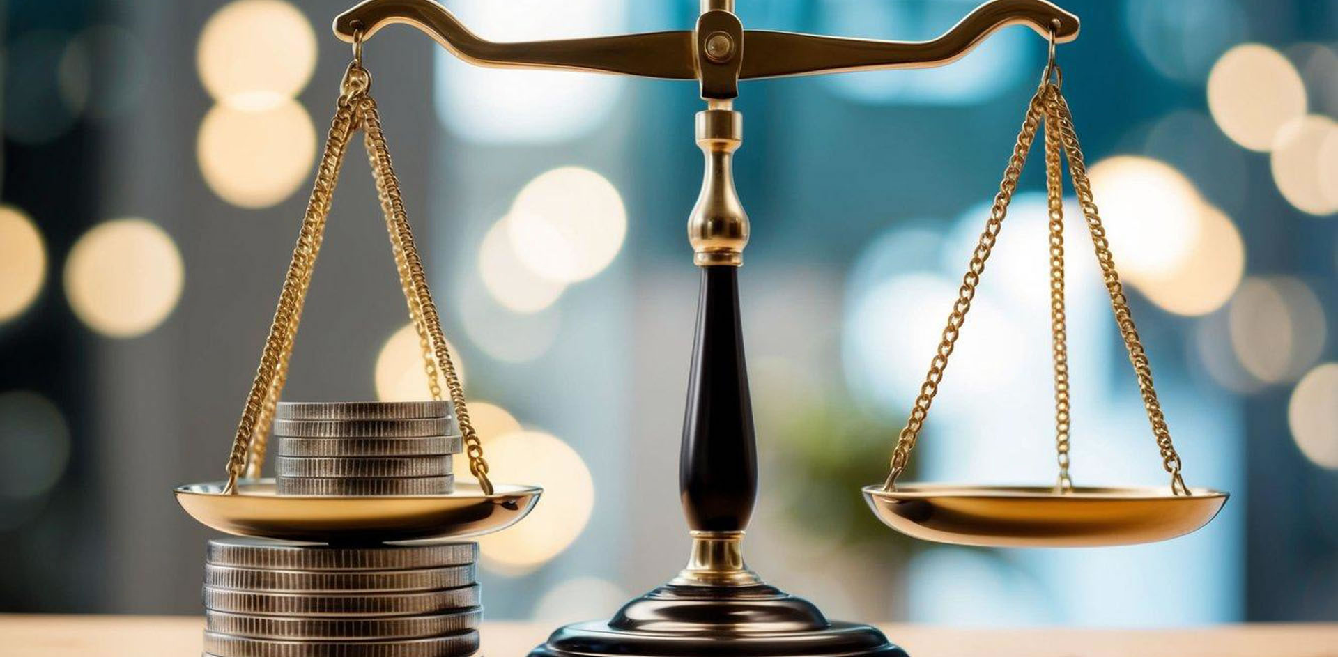 A scale with a heavy weight on one side and an empty side representing the burden of proof in a criminal case